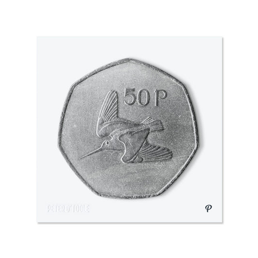 50p Woodcock Bird Coin Print