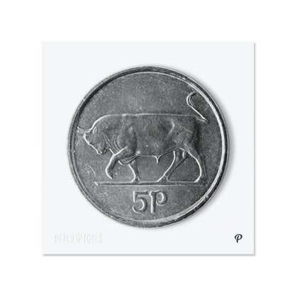 5p Bull Coin Print