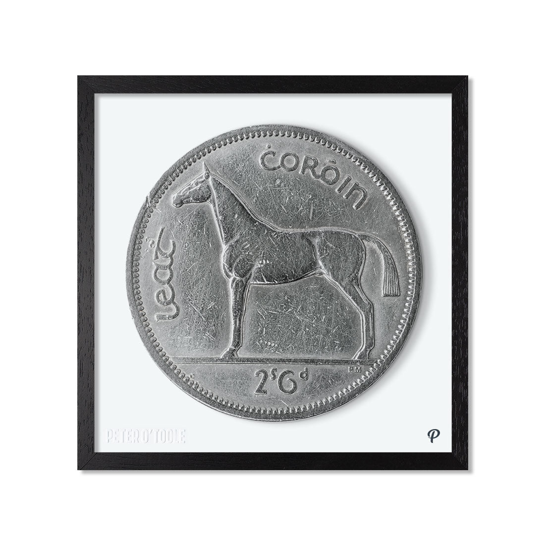 Half Crown/Leath Choróin Irish Hunter Horse Coin Print (Framed)