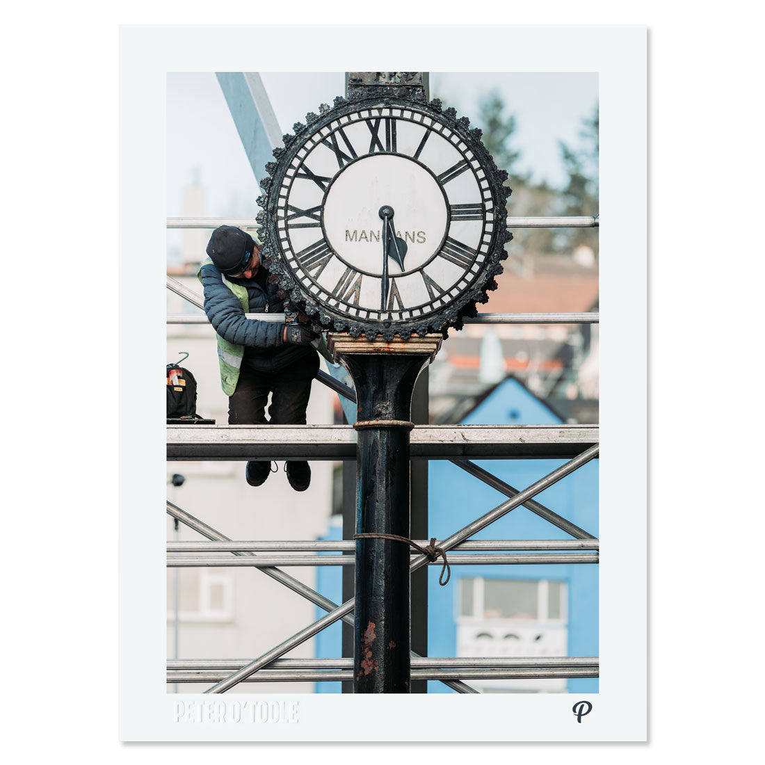 Mangan's Clock Being Repaired Print