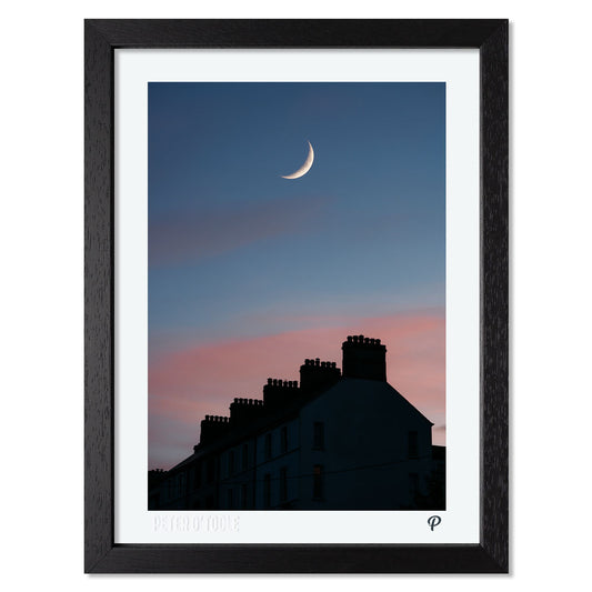 New Moon Over St.Lukes Print (Framed)