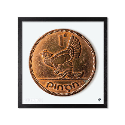 One Penny/Pingin Hen & Chicks Coin Print (Framed)