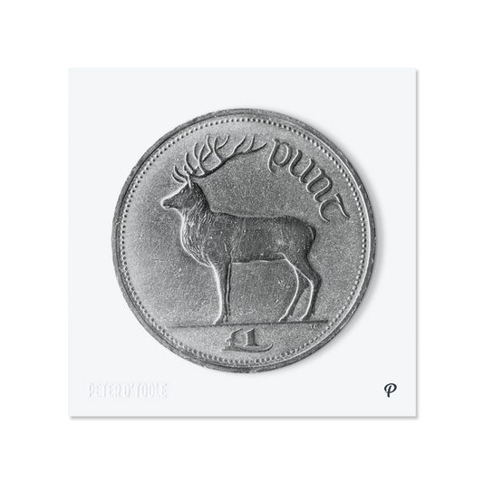 One Pound Deer Coin Print