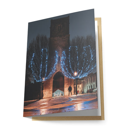 Red Abbey Tower Greeting Card