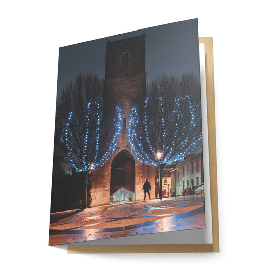 Red Abbey Tower Greeting Card