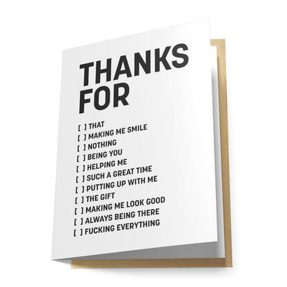 Thanks For... Greeting Card