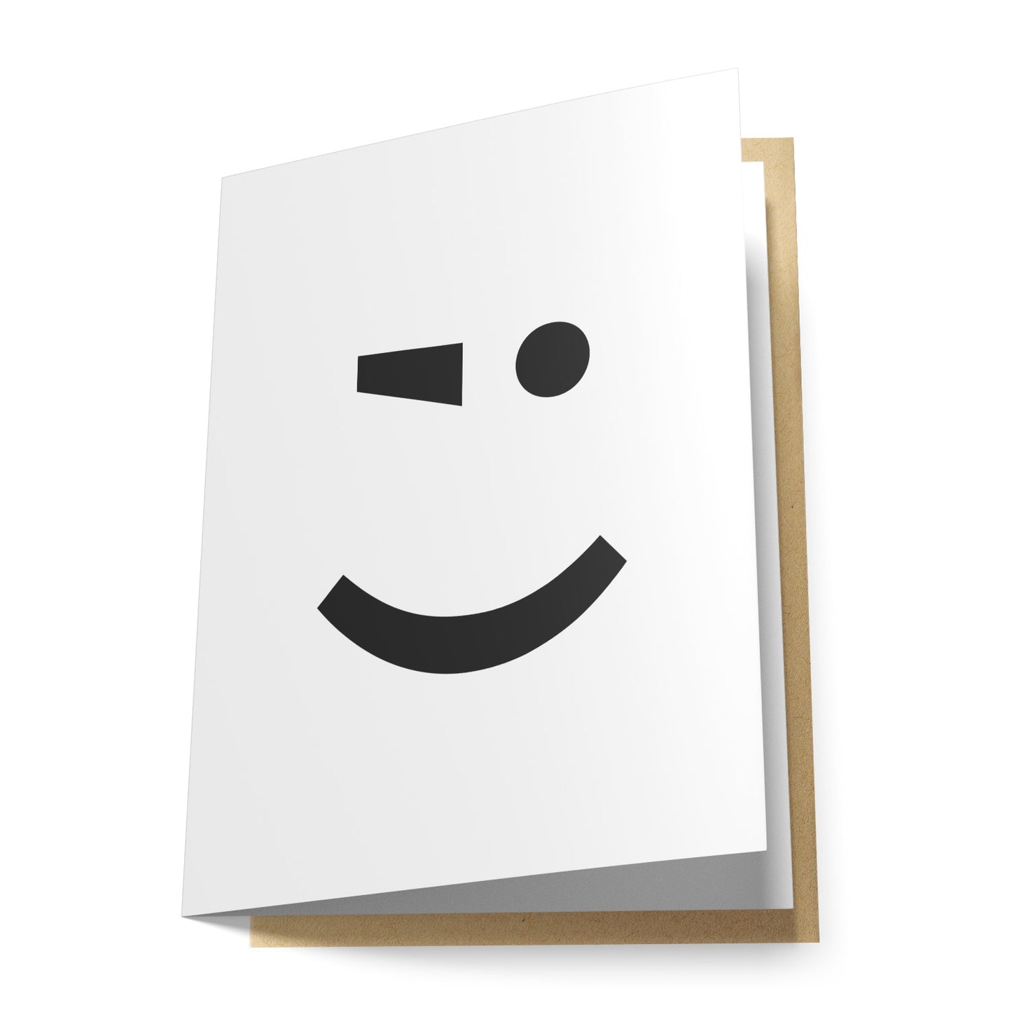 Wink Face Emoticon Greeting Card