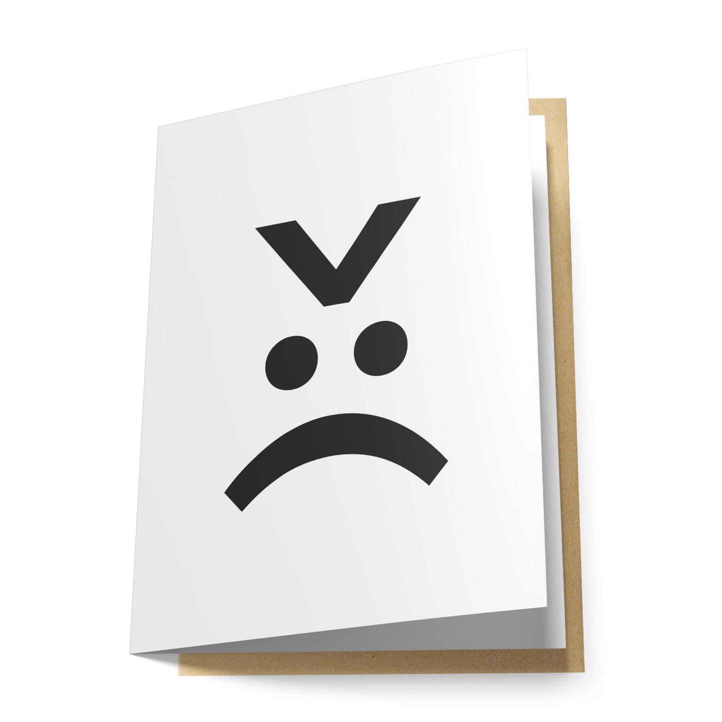 Angry Face Emoticon Greeting Card