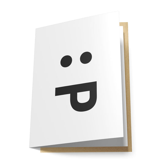 Tongue Out Emoticon Greeting Card