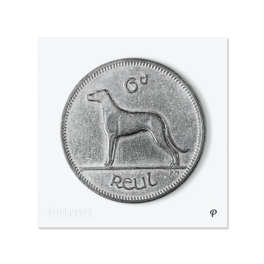 6p Irish Wolfhound Coin Print