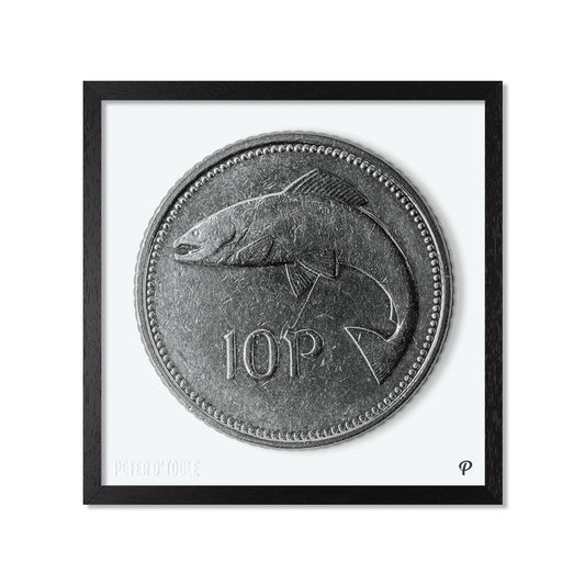 10p Salmon Coin Print (Framed)