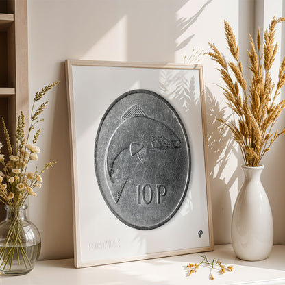 10p Salmon Original Coin Print