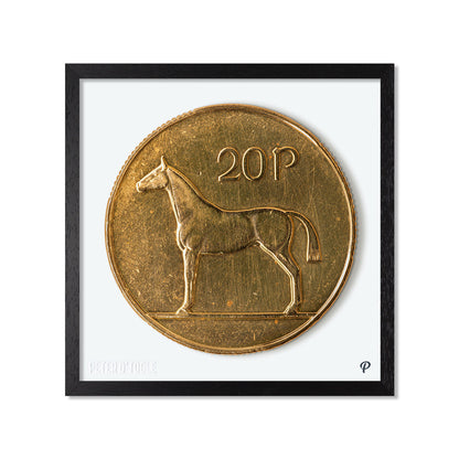 20p Irish Hunter Horse Coin Print (Framed)